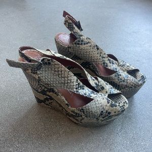 Jeffrey Campbell Snakeskin Wedge Heels